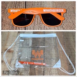 Whataburger Collectible Lot Clear Backpack, Pencils sunglasses